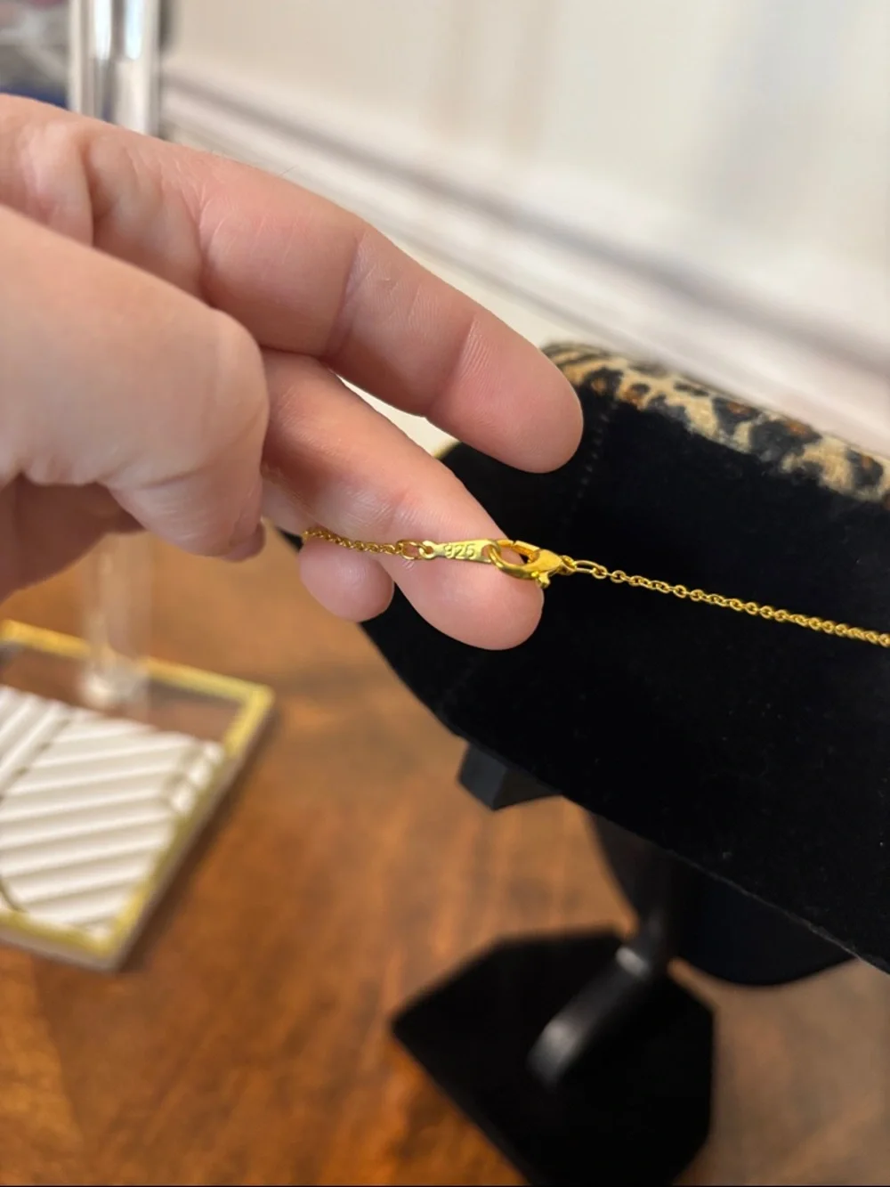 COACH Gold-Tone Circular C logo Pendant Necklace: 925 stamped chain - Picture 6 of 9